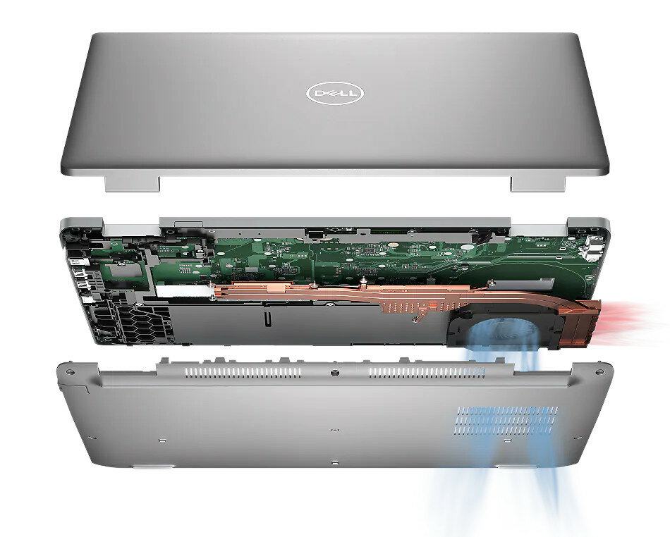 Laptop DELL L5530 i5-1235U 16GB 512GB SSD pokazane wnętrze laptopa