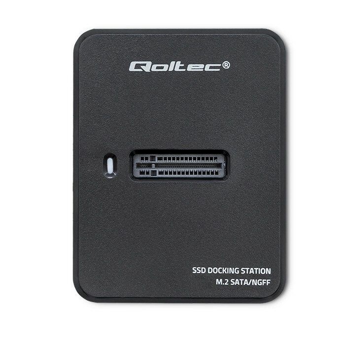 Stacja dokująca Qoltec SSD M.2 SATA USB 3.1 widok od frontu