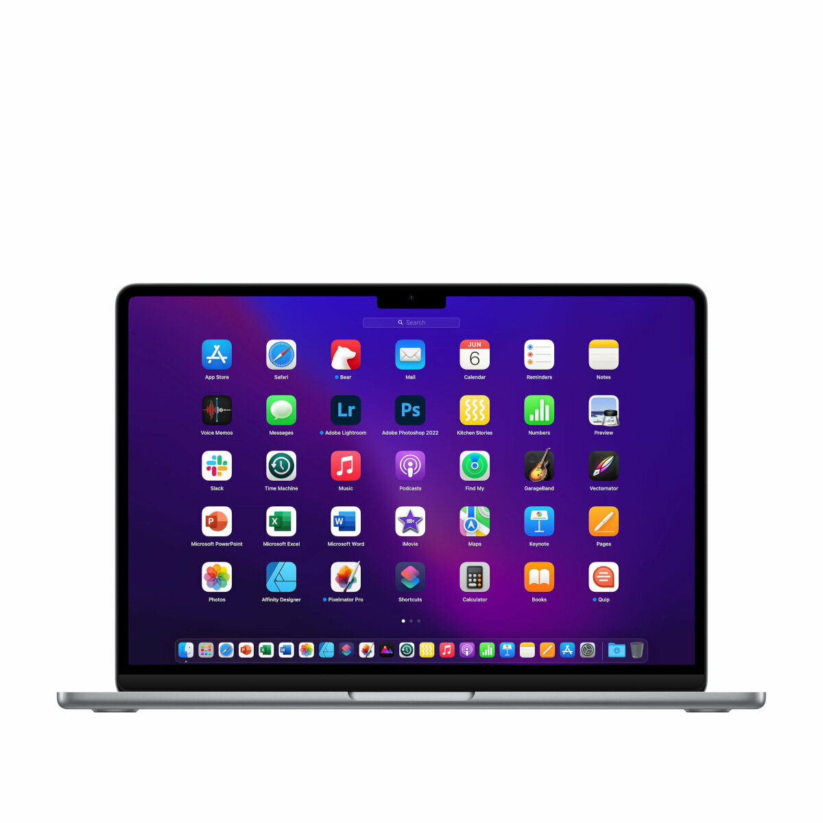 Laptop Apple MacBook Air M2 MLXW3ZE/A/US 256 GB gwiezdna szarość aplikacje na pulpicie