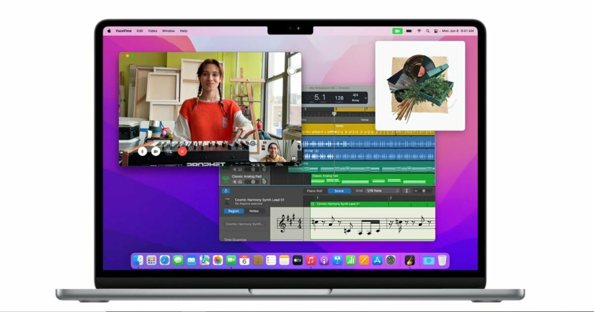 Laptop Apple MacBook Air M2 MLY13ZE/A/US 256 GB księżycowa poświata FaceTime