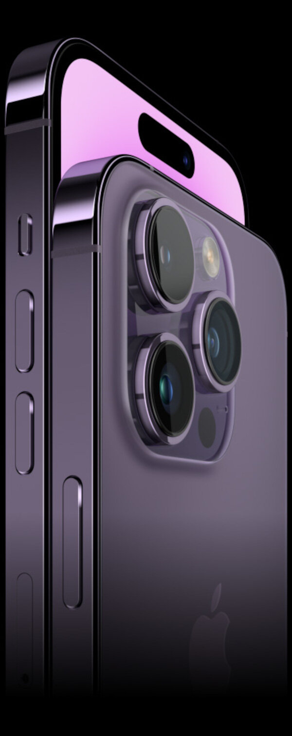 Smartfon Apple iPhone 14 Pro Max 128GB srebrny krawędzie smartfona i tył