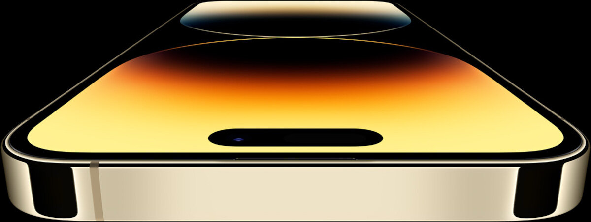 Smartfon Apple iPhone 14 Pro Max 128GB złoty górna krawędź