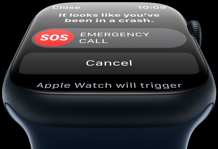 Smartwatch Apple Watch Series 8 GPS + Cellular księżycowa poświata wzywanie pomocy