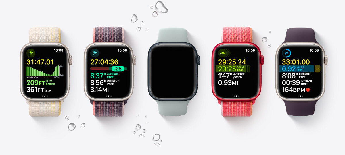 Smartwatch Apple Watch Series 8 GPS + Cellular 45 mm srebrny różne wersje kolorystyczne frontem