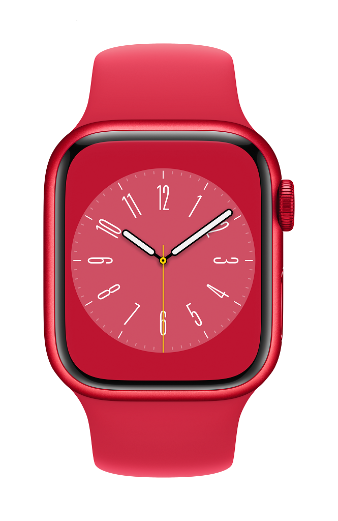 Smartwatch Apple Watch Series 8 GPS 41 mm czerwony tarcze frontem