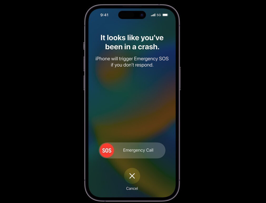 Smartfon Apple iPhone 14 Pro 128GB Złoty pokazany na ekranie emergency call