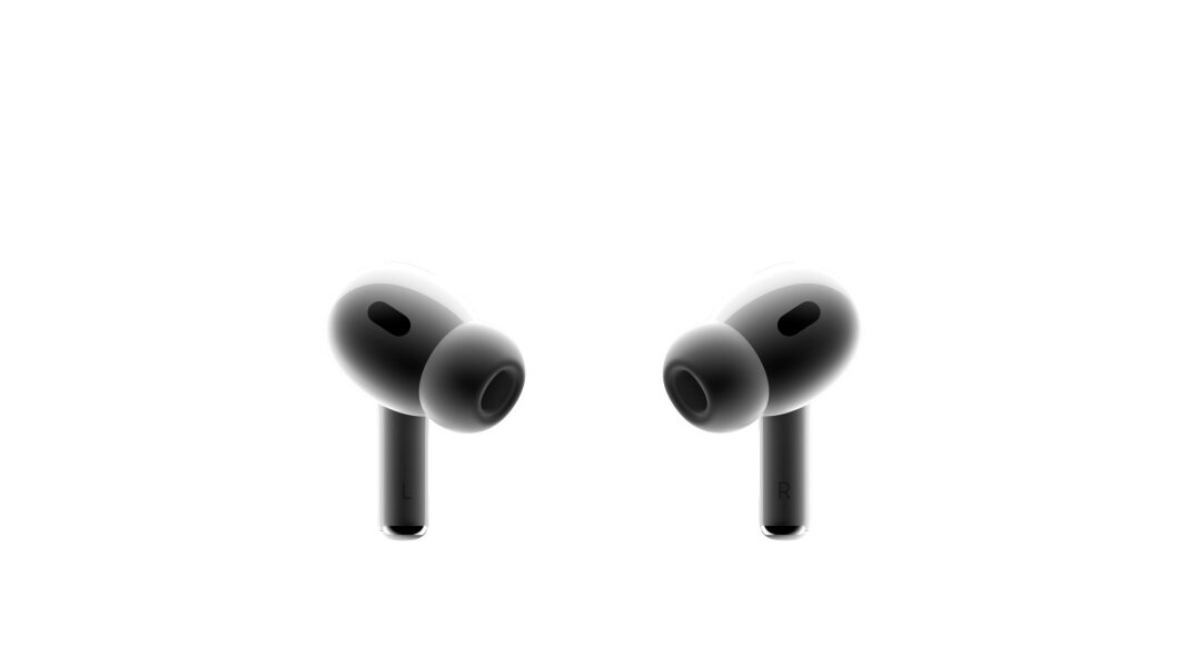 Słuchawki Apple AirPods Pro (2 generacji) MQD83ZM/A widok na dwie słuchawki bokiem