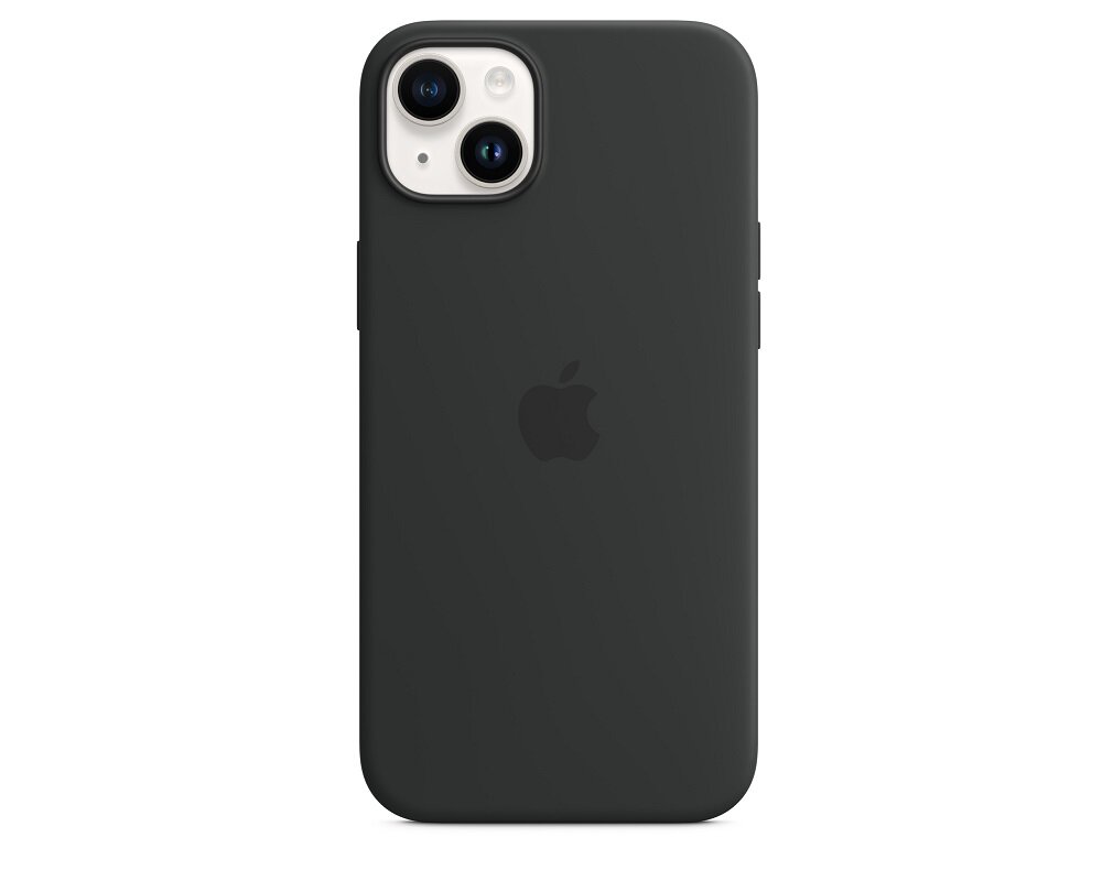 Etui Apple Silicone Case MPT33ZM/A widok na etui na pleckach telefonu