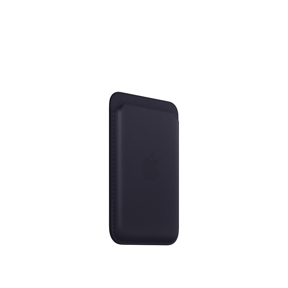 Skórzany portfel do Iphone'a 12/13/14 Apple na białym tle