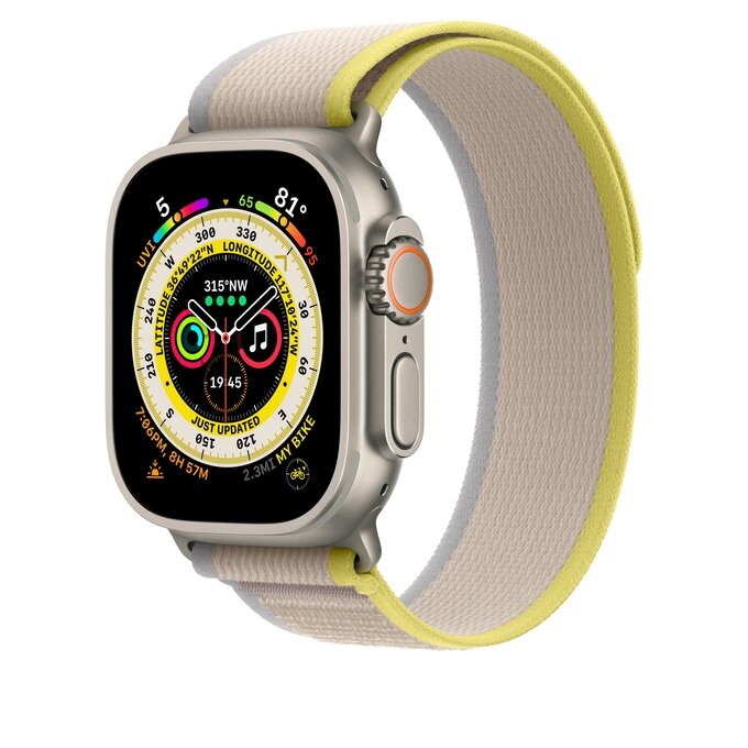Opaska do smartwatcha Apple Trail Loop grafika przedstawia smartwatch z opaską pod skosem