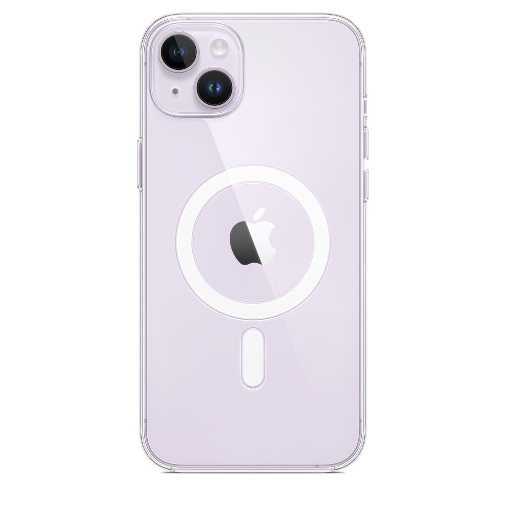 Etui silikonowe Apple MagSafe przezroczyste na iPhone 14 Plus na smartfonie