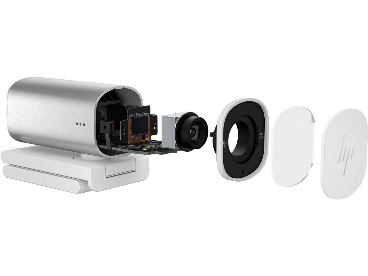 Kamera internetowa HP 960 4K Streaming Biała z przekrojem obiektywu od boku