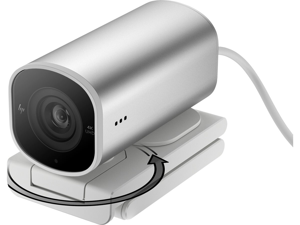 Kamera internetowa HP 960 4K Streaming Biała od boku pod skosem
