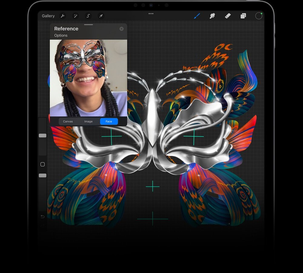 iPad Pro Apple MNXD3FD/A widok na ekran iPada z włączoną aplikacją Procreate
