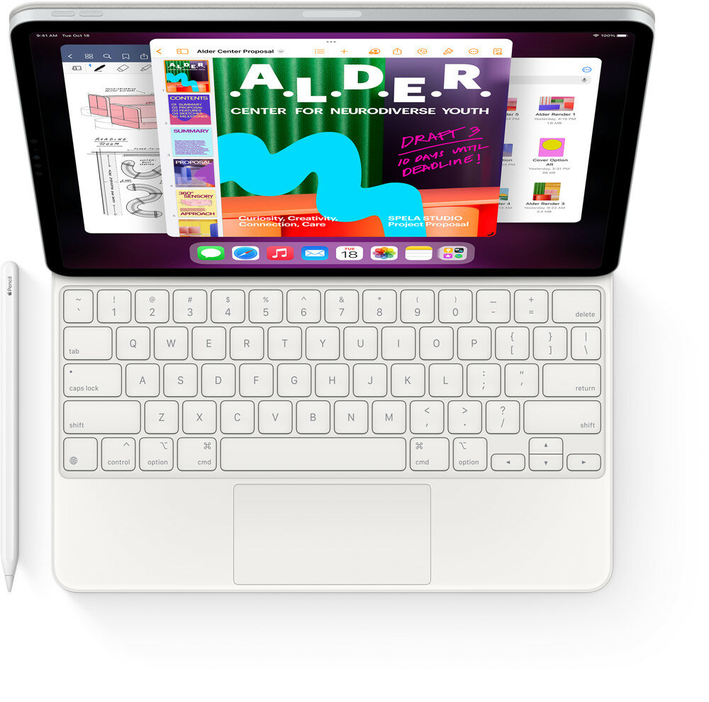 iPad Pro Apple 12,9 cali 256 GB gwiezdna szarość tablet i klawiatura frontem