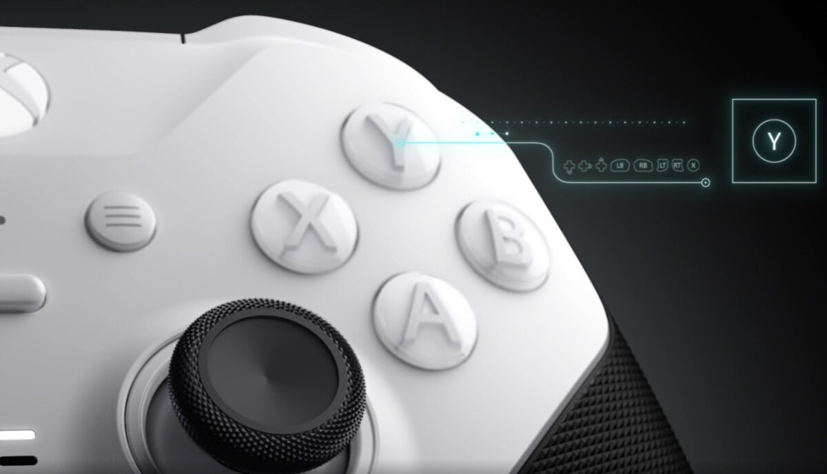 Kontroler Microsoft Xbox Elite Series 2 biało-czarny przyciski z bliska