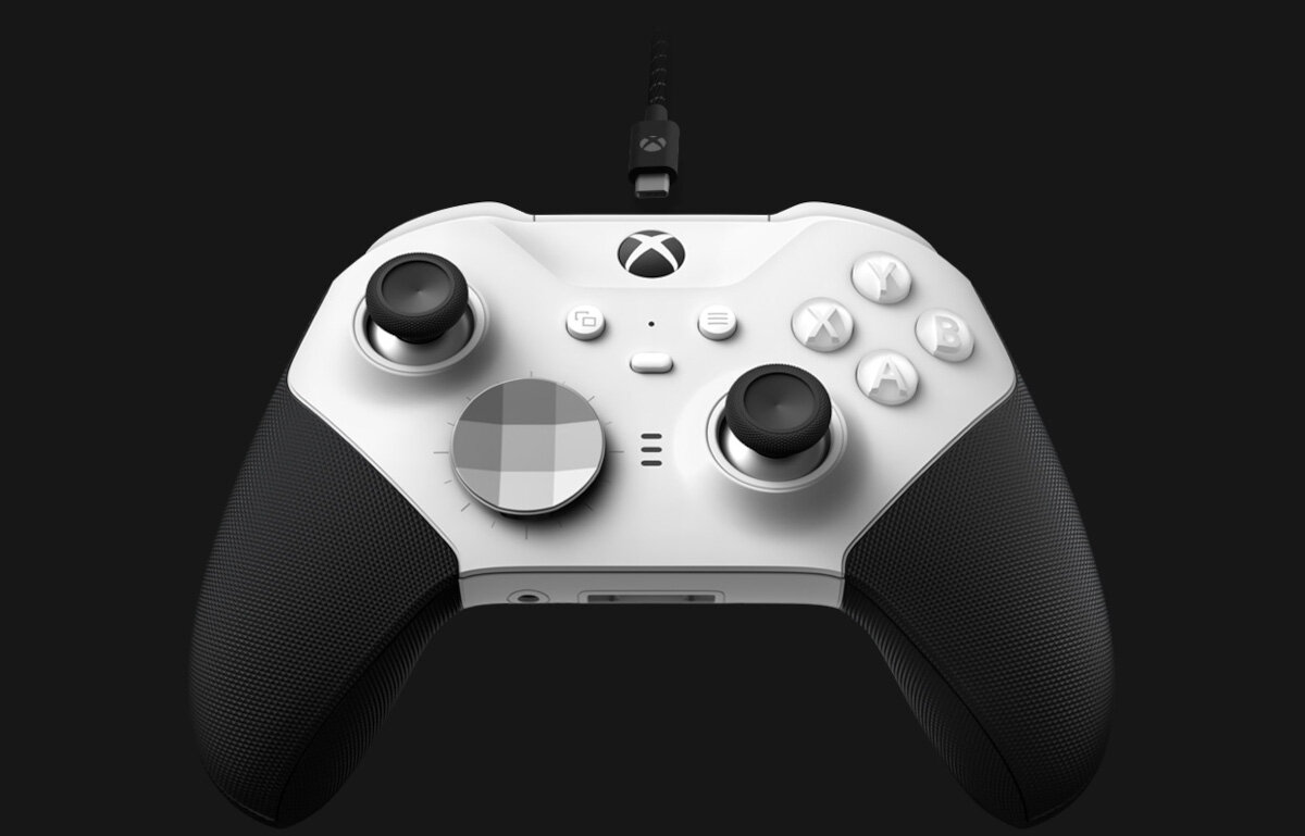 Kontroler Microsoft Xbox Elite Series 2 biało-czarny podłączenie kabla