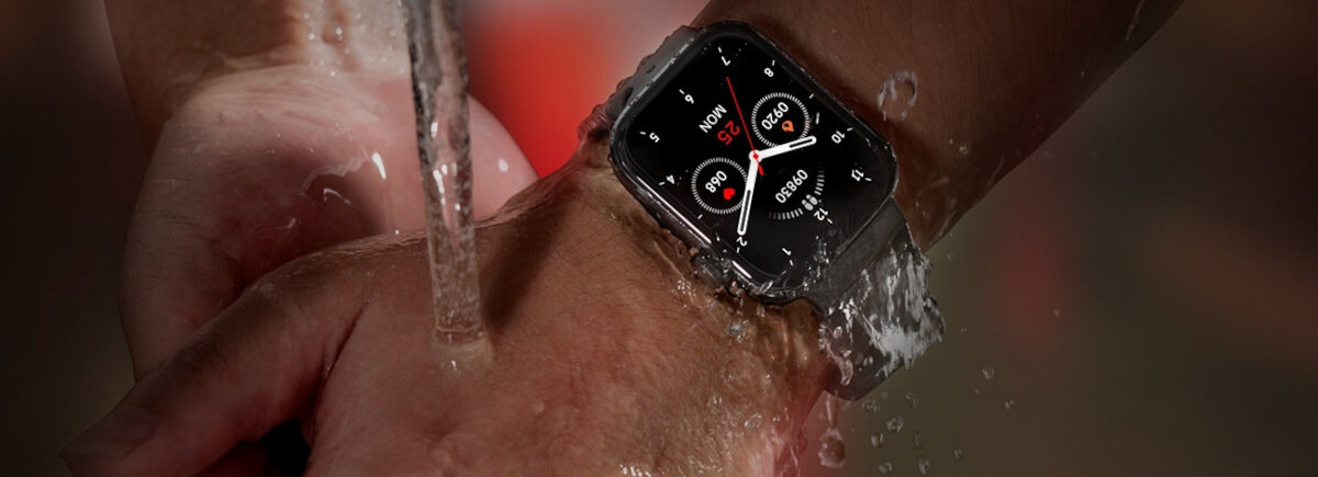 Smartwatch Mibro T1 czarny zegarek podczas mycia rąk