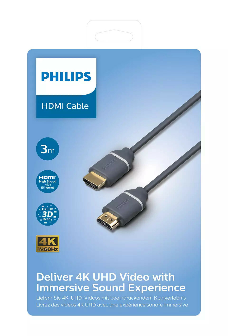 Kabel HDMI 2.0 Philips SWV5630G/00 4K 60Hz Ultra HD frontem opakowanie