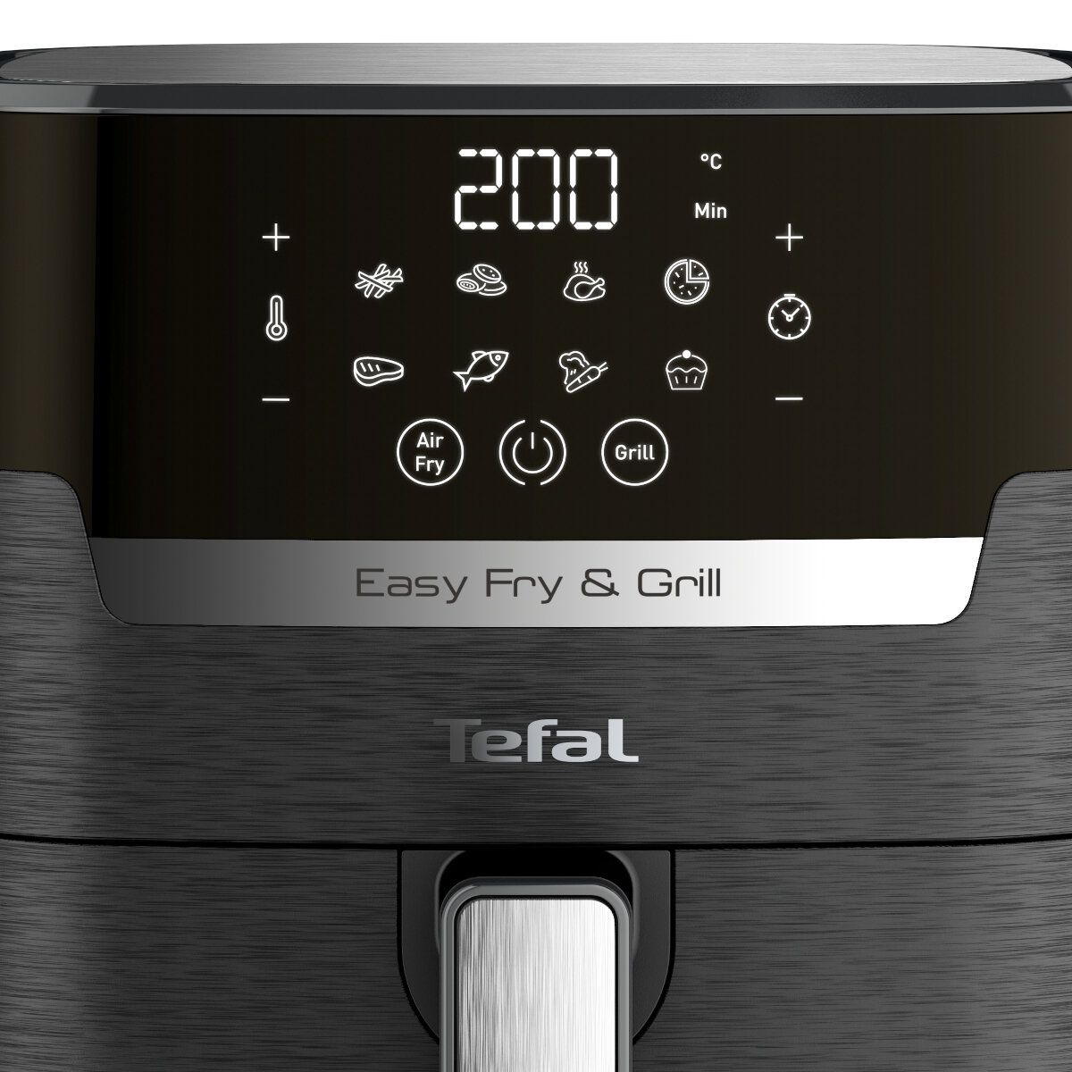 Frytownica Tefal Easy Fry & Grill Precision EY505 4.2 L widok na wyświetlacz frytownicy