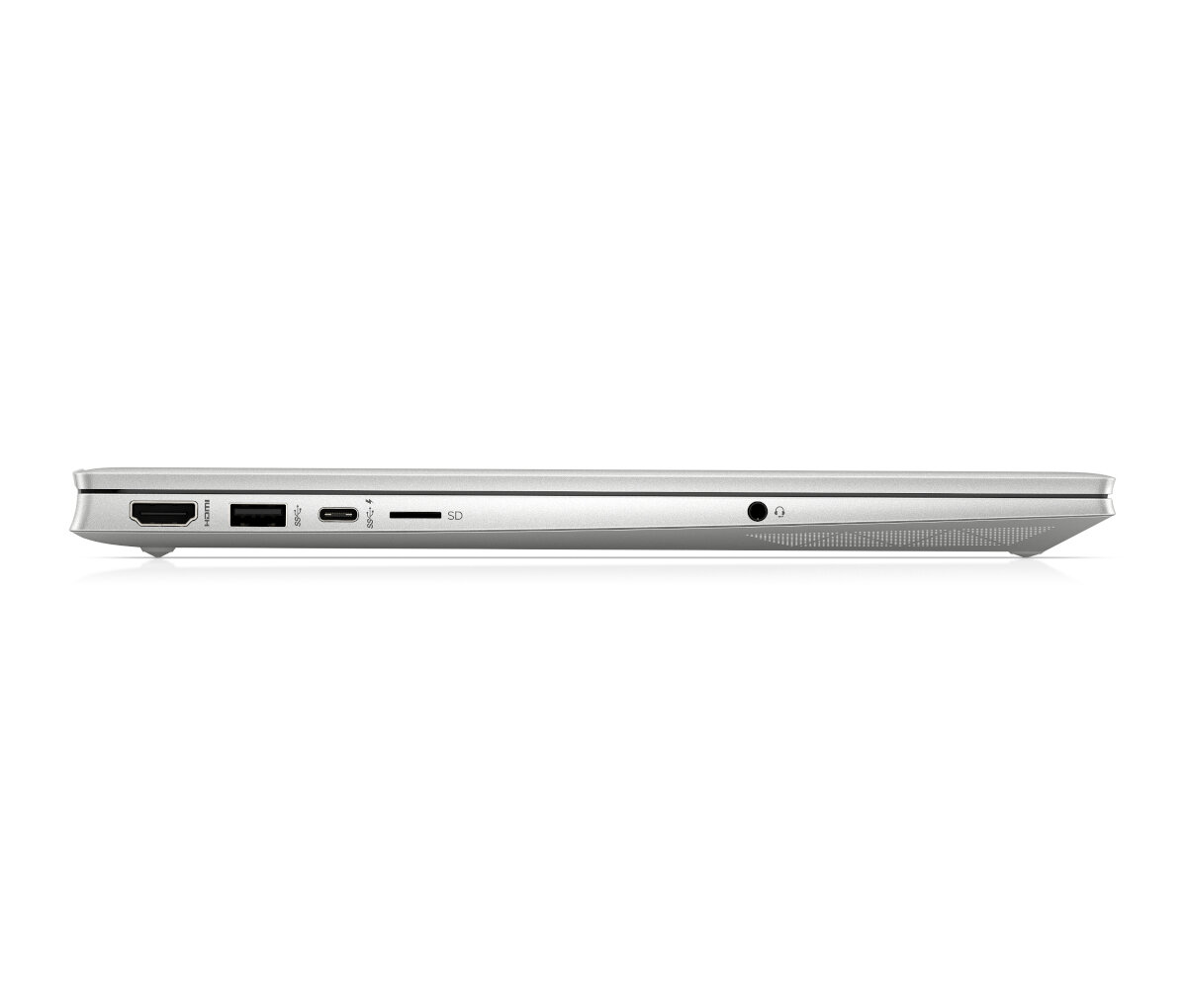 Laptop HP Pavilion 15-eh1369nw 15.6' naturalne srebro widok na złożony laptop od boku