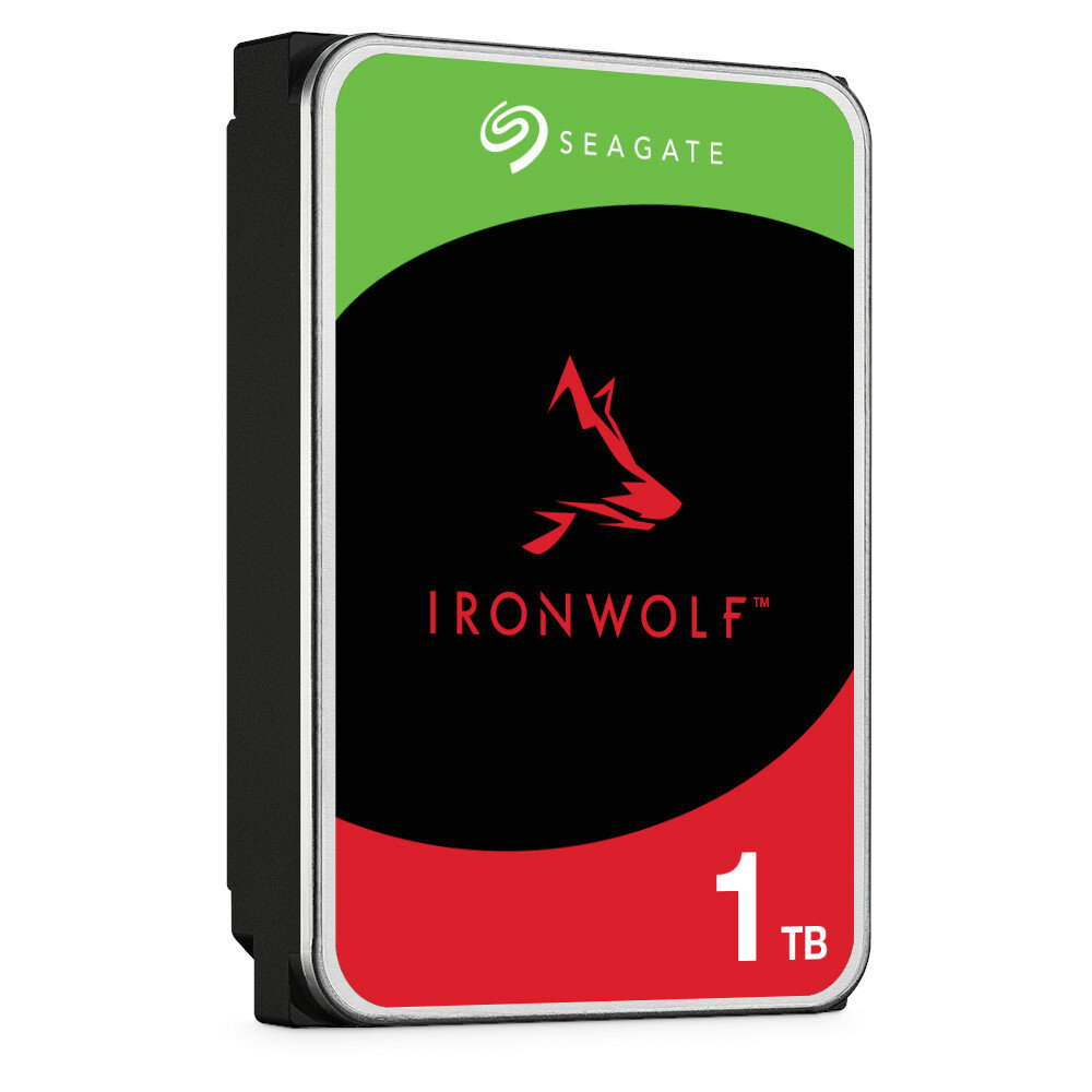 Dysk HDD Seagate IronWolf 1TB pod skosem lewym bokiem