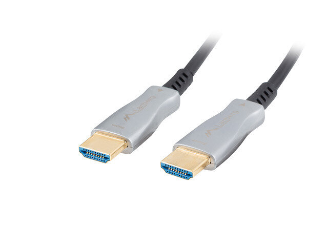 Kabel HDMI Lanberg CA-HDMI-20FB-1000-BK AOC 100m zbliżenie na pozłacane styki kabla