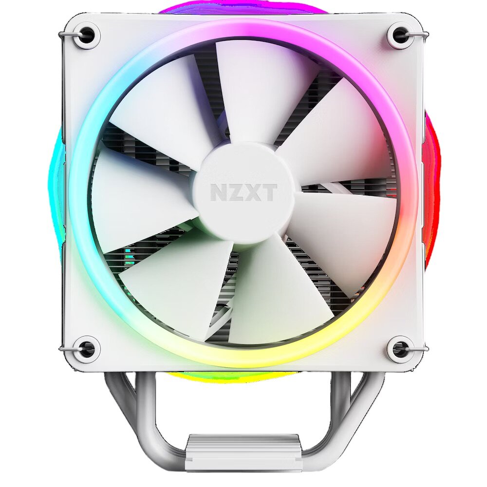 Chłodzenie procesora NZXT T120 RGB białe widok od frontu