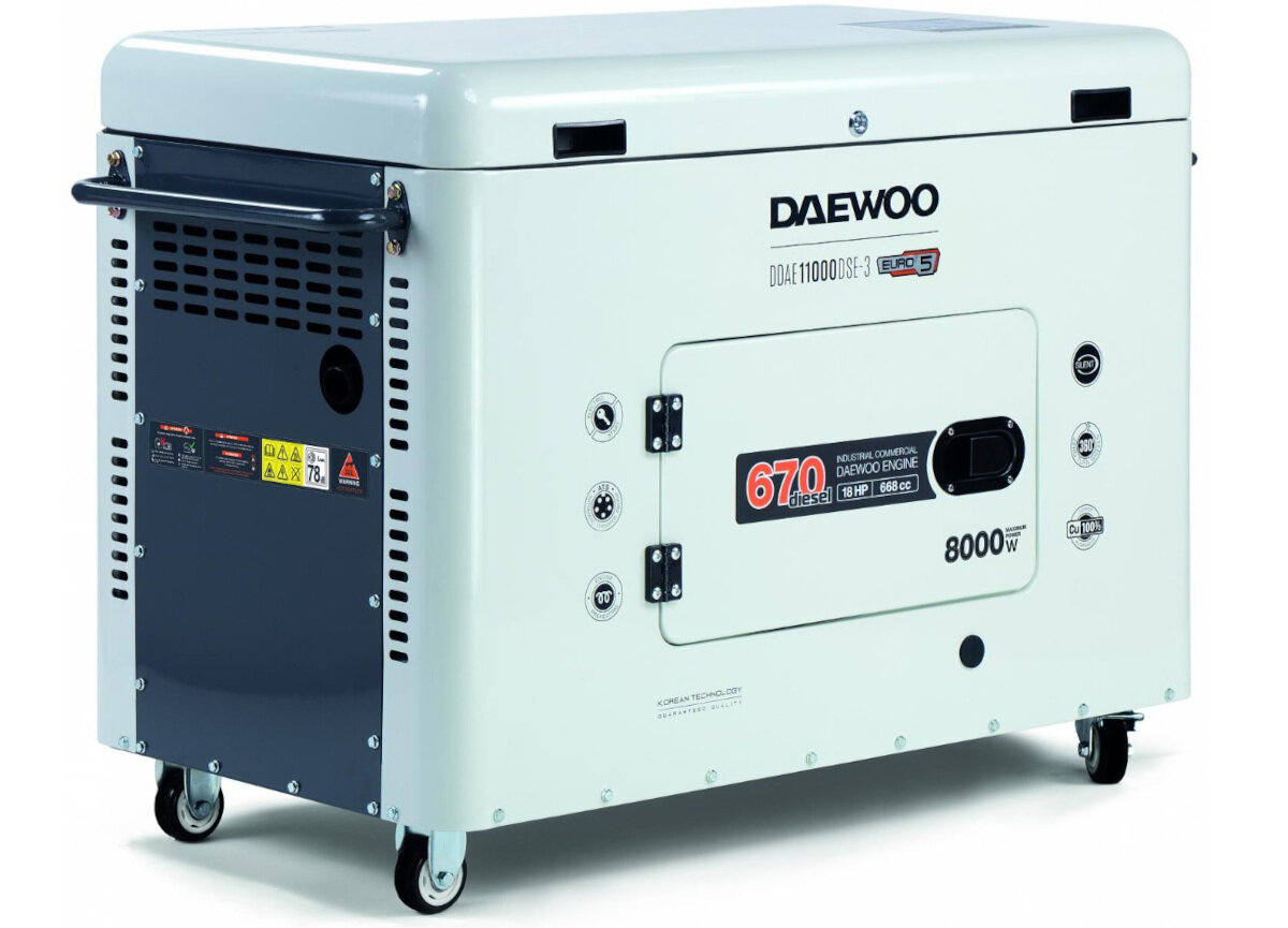 Agregat prądotwórczy DAEWOO DDAE11000DSE-3 230 V/400 V bokiem