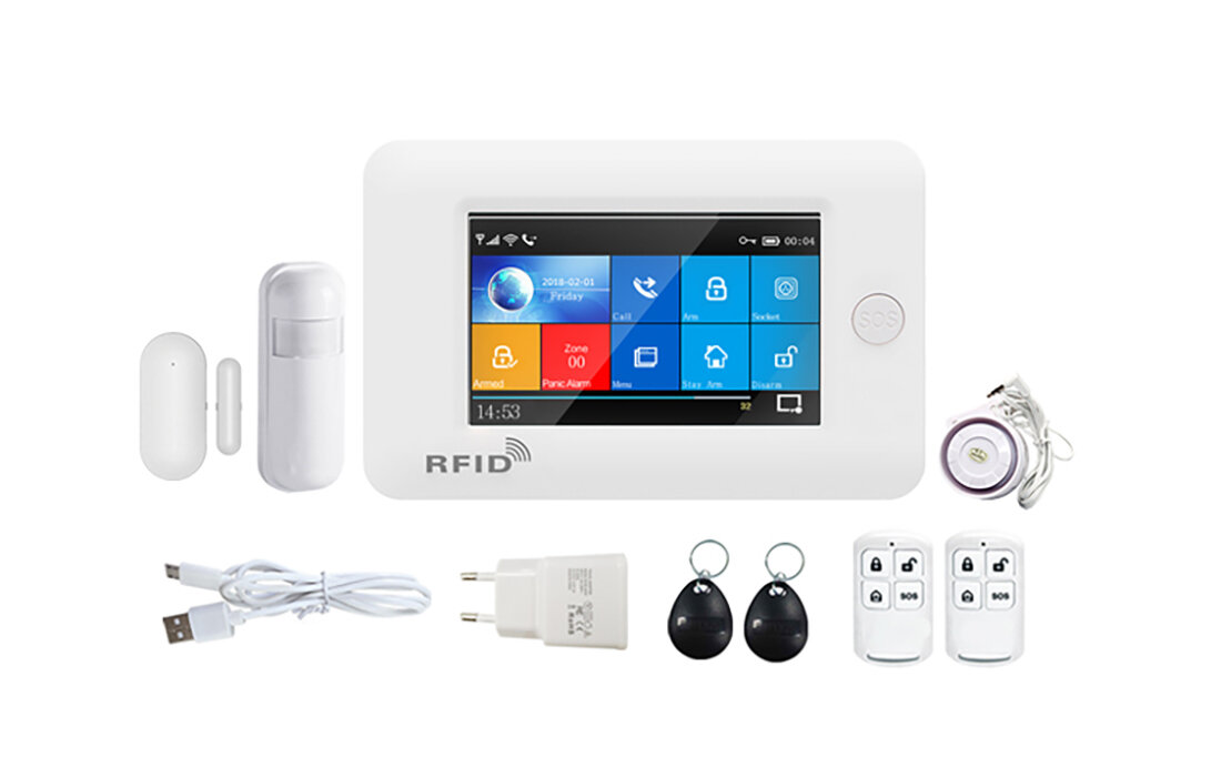 Bezprzewodowy domowy smart system alarmowy PGST PG-106 Tuya 4G zestaw