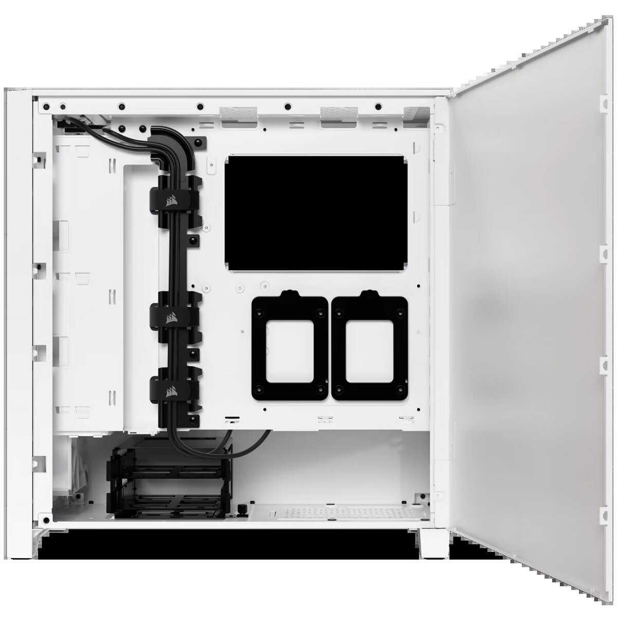 Obudowa Corsair iCUE 4000D RGB Airflow czarna układ  kabli w obudowie