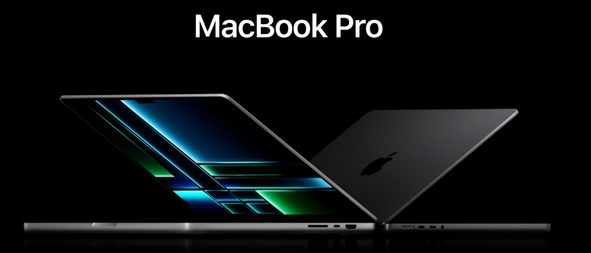 Laptop Apple MacBook Pro M2 Pro - na czarnym tle