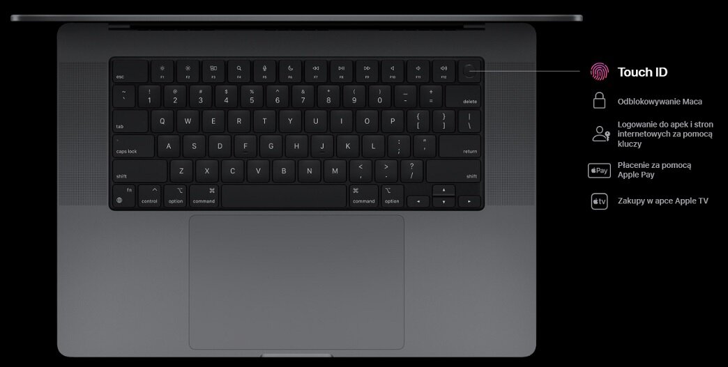 Laptop Apple MacBook Pro M2 Pro - klawiatura