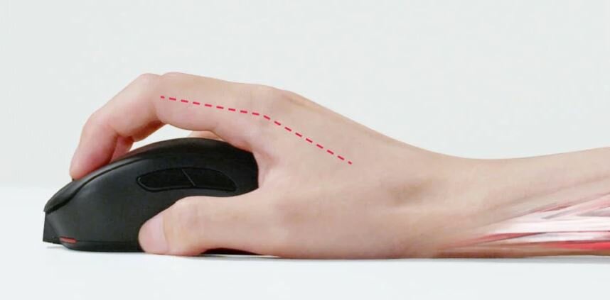Mysz bezprzewodowa BENQ Zowie EC3-CW grafika przedstawia mysz w dłoni