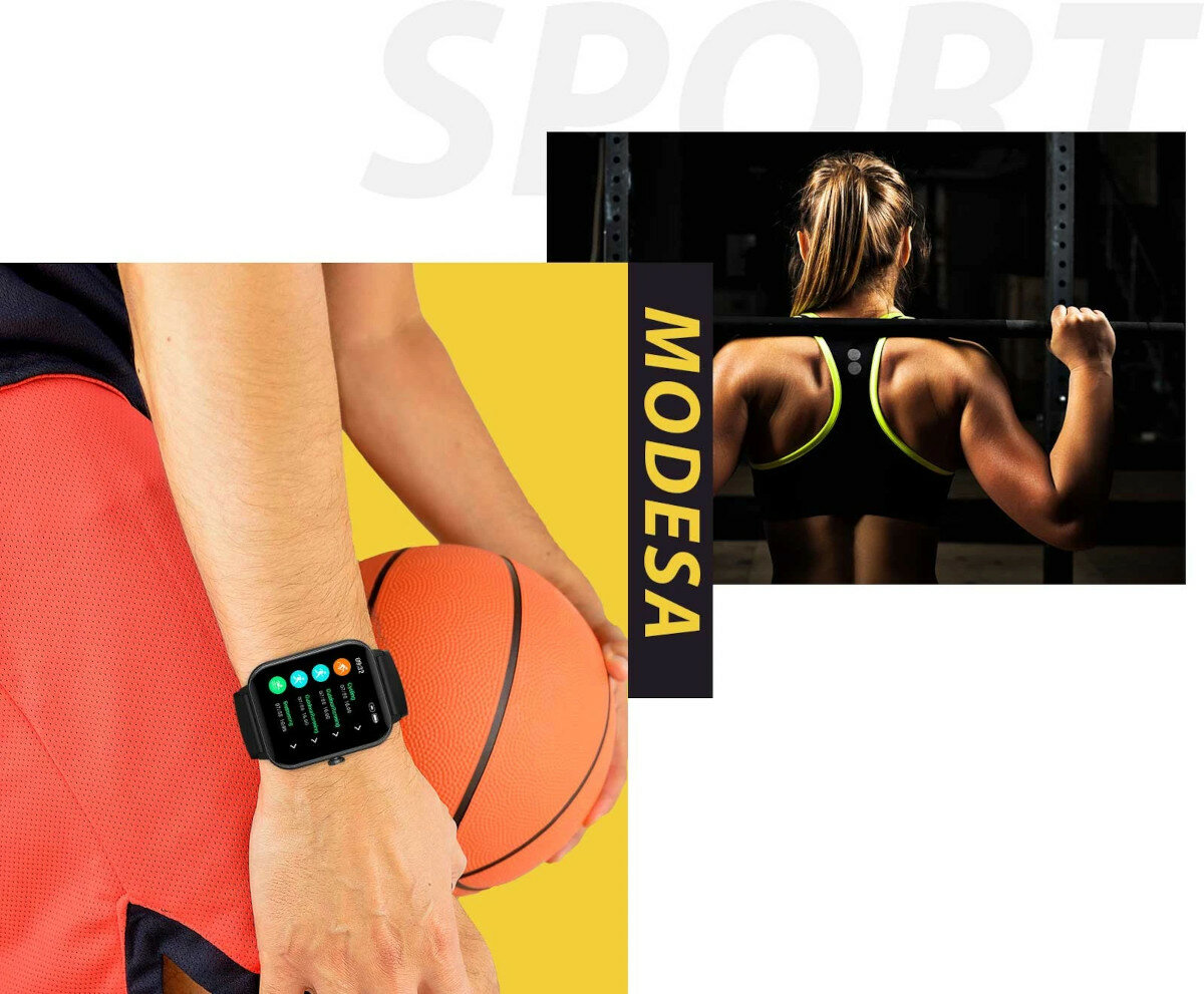 Smartwatch Blackview R3 max różowy zegarek na ręku podczas treningu
