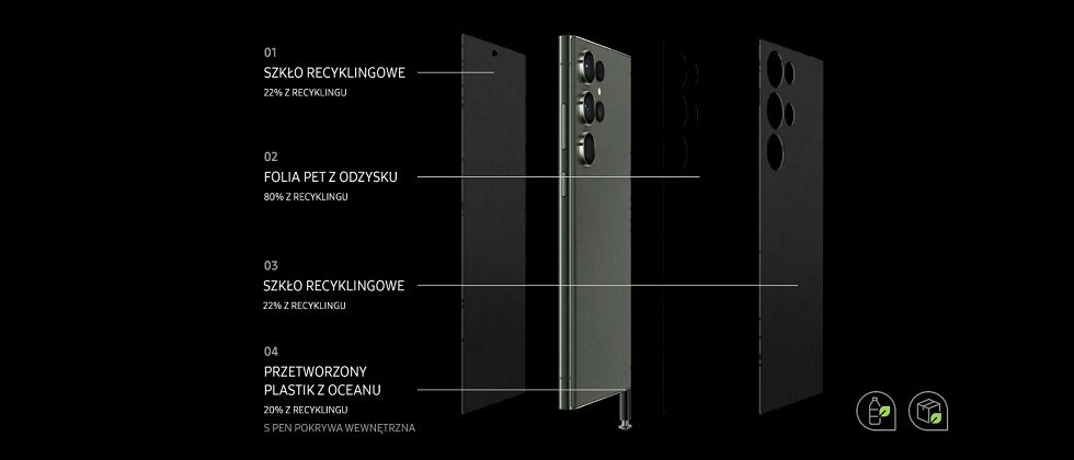 Smartfon Samsung Galaxy S23 Ultra SM-S918 - materiały tylnej obudowy