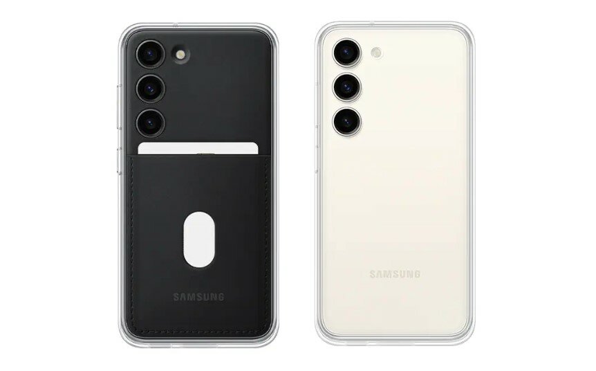 Etui Samsung Frame Case do Galaxy S23 białe tyłem