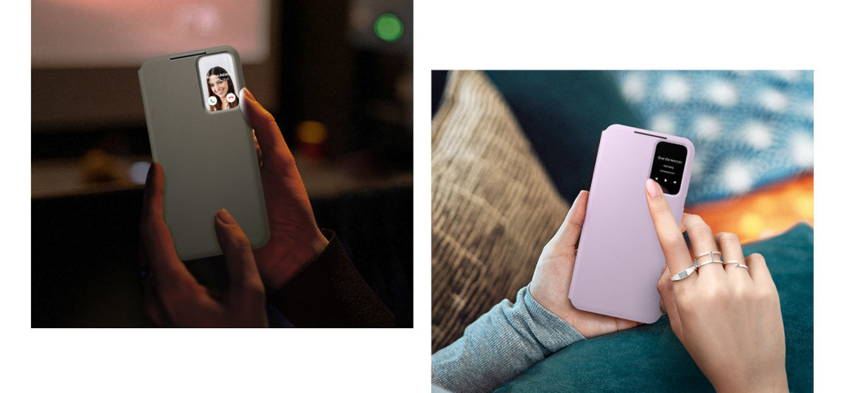 Etui Samsung Smart View Wallet Case Galaxy S23+ kremowe odczytywanie powiadomień