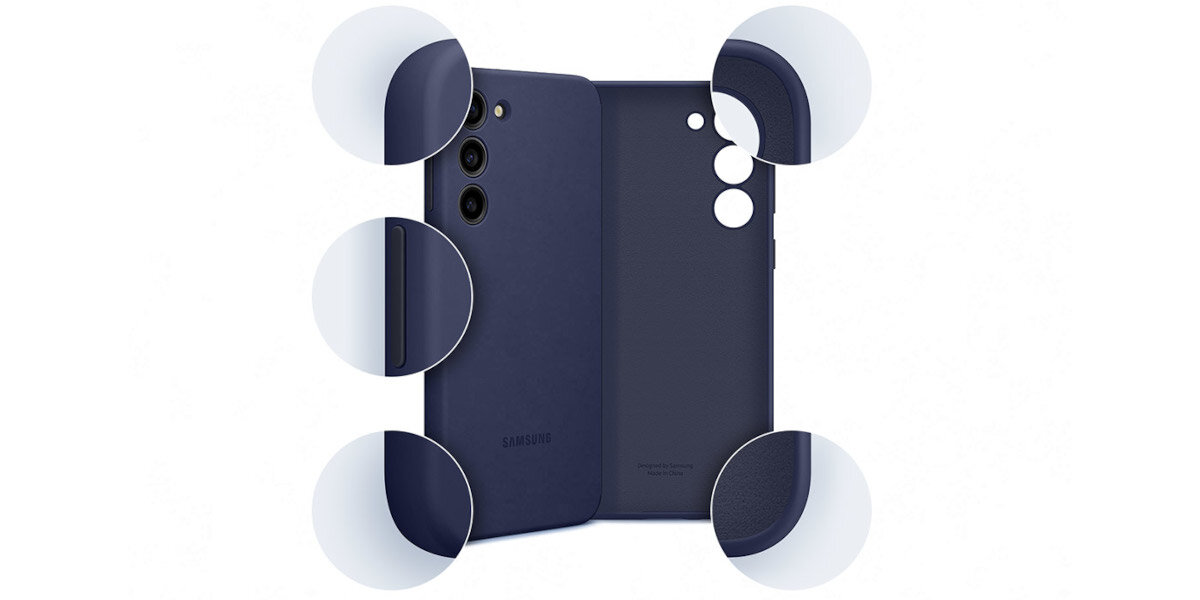 Etui Samsung Silicone Case do Galaxy S23+ kremowe bok i wnętrze etui
