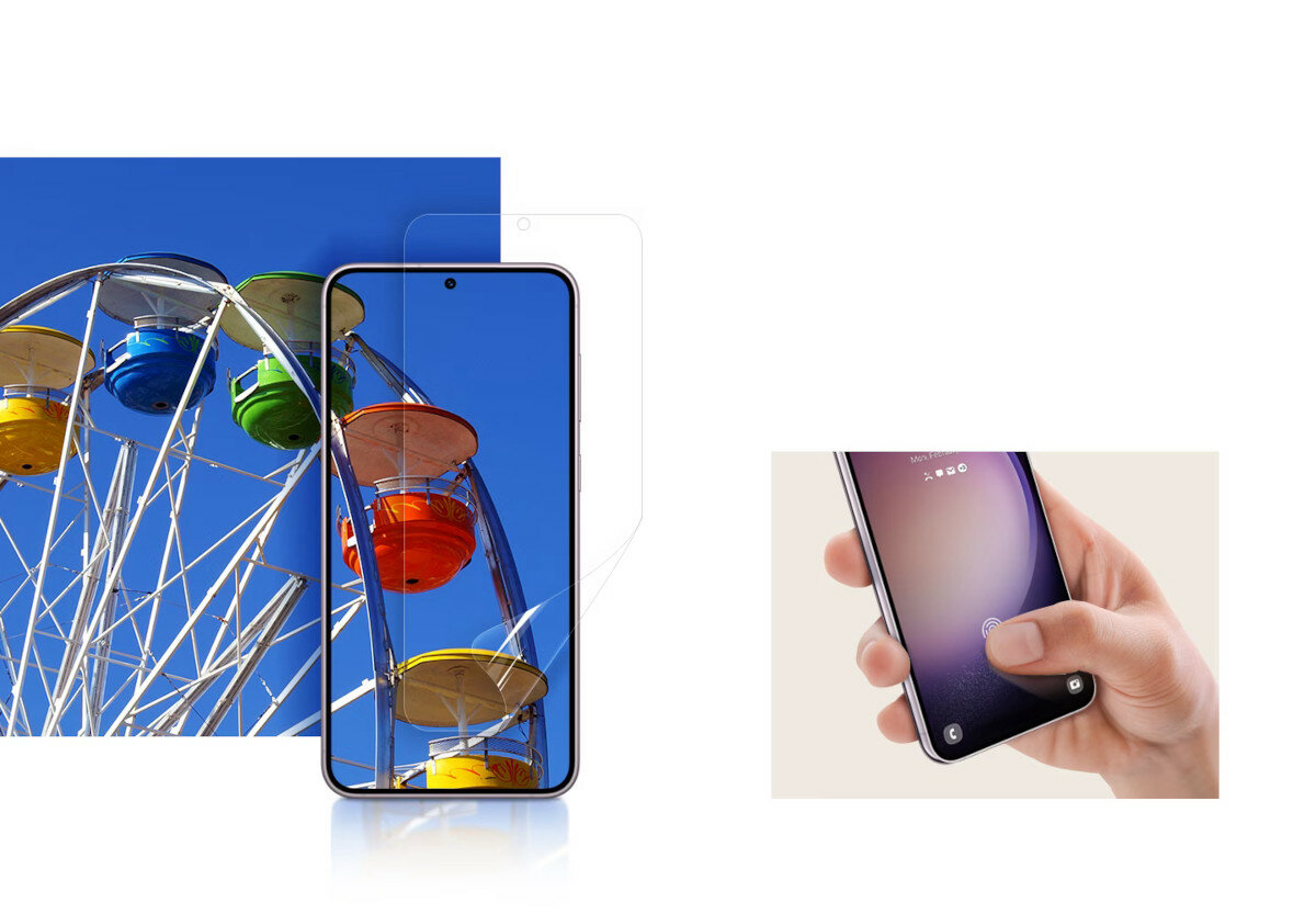 Folia ochronna Samsung Galaxy S23+ transparentna przyłożona do ekranu