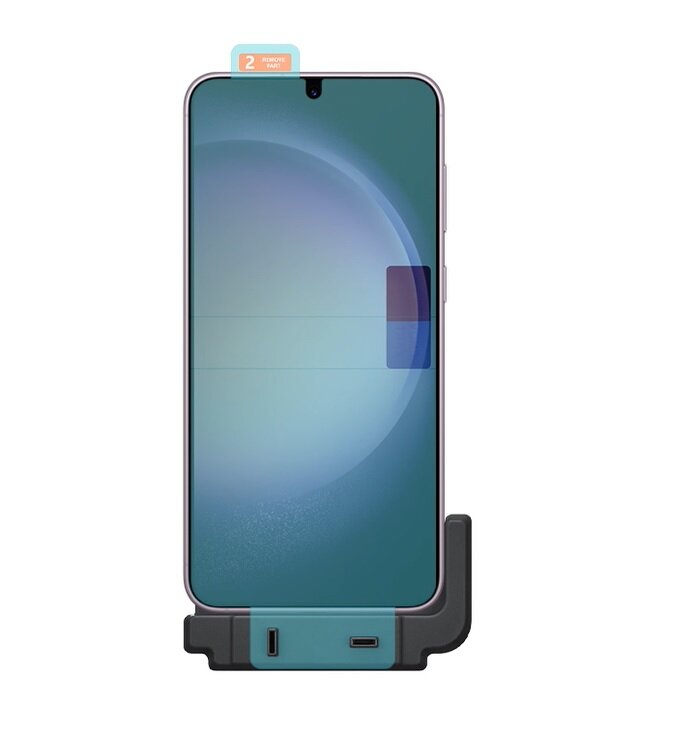 Folia ochronna Samsung Galaxy S23+ transparentna podczas mocowania