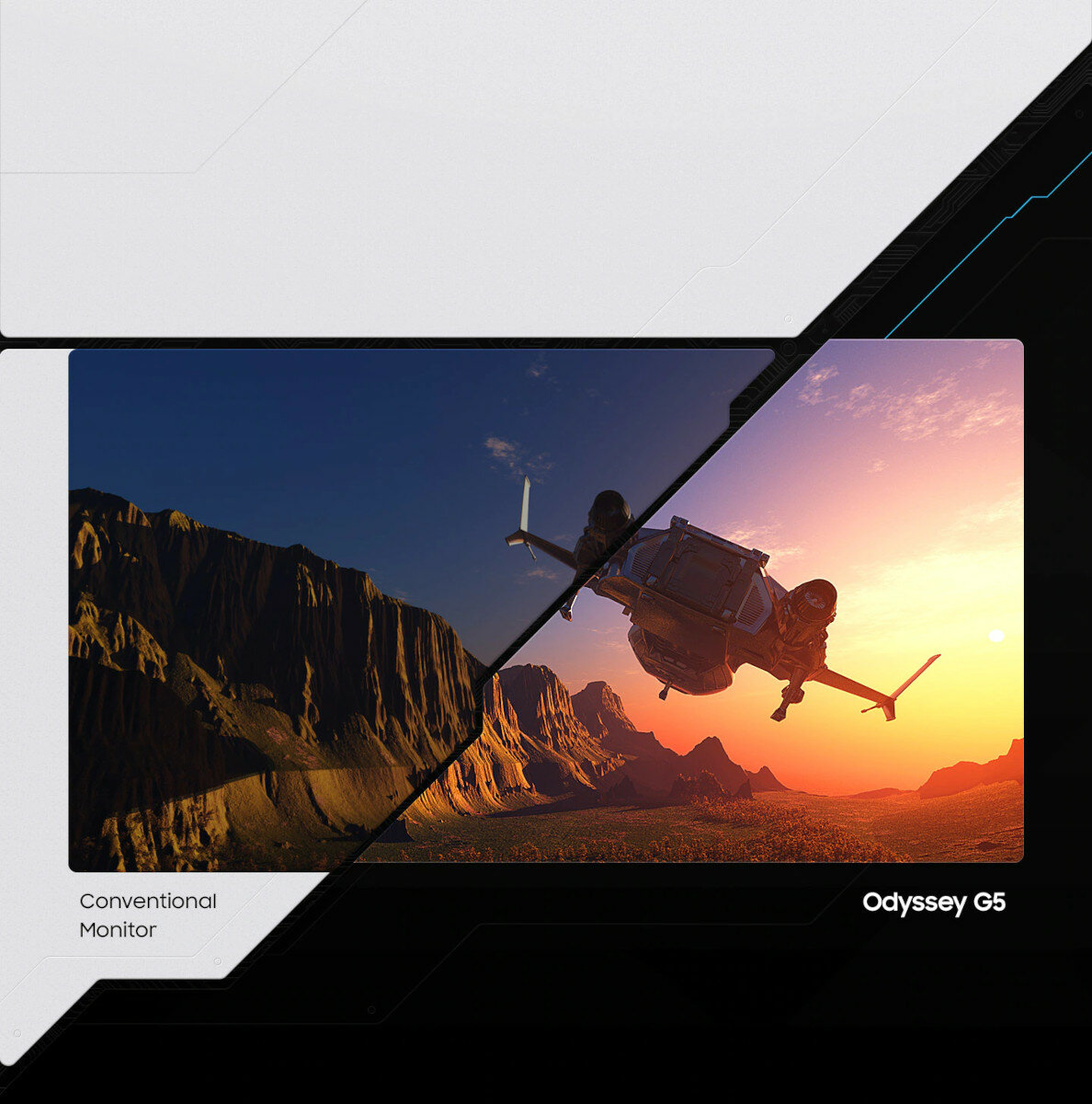 Monitor Samsung Odyssey G5 32'' 144Hz zakrzywiony widok na HDR