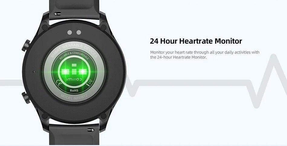 Smartwatch Imlab W12 czarny czujnik tętna