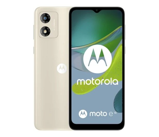 Smartfon Motorola moto e13 widok od frontu na przód i tył