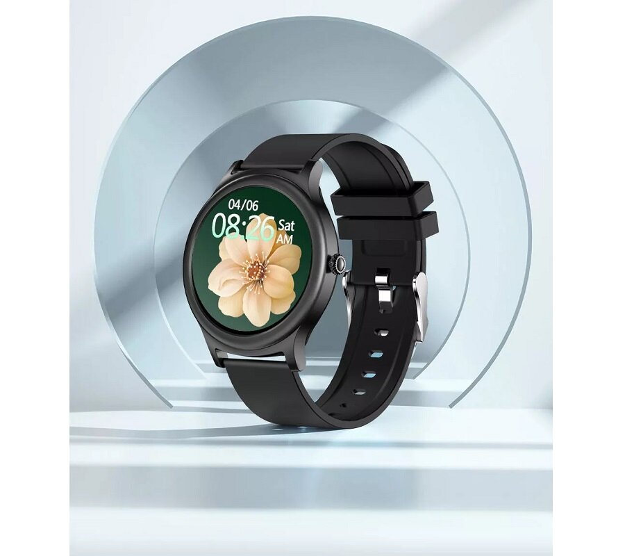 Smartwatch Kumi K16 KU-K16/GD w kolorze czarnym pod skosem w lewo