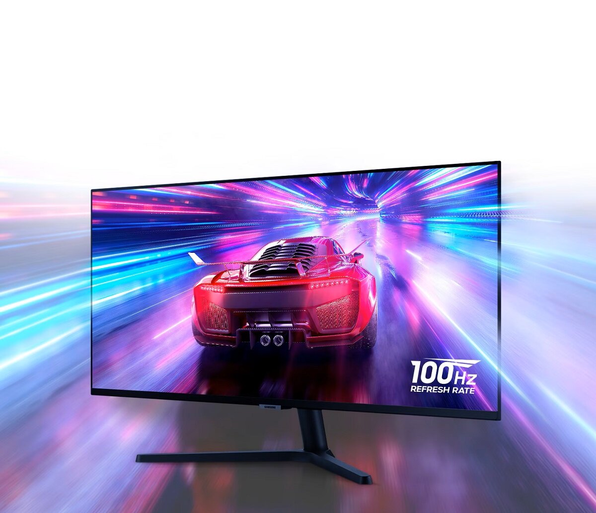 Monitor Samsung ViewFinity S5 LS34C500 34 100Hz gra samochodowa wyświetlana na ekranie monitora z informacjach o 100 Hz