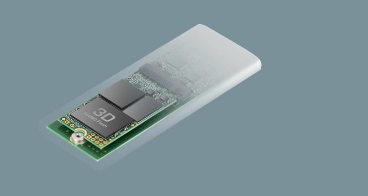 Dysk SSD Transcend ESD260C 1TB srebrny wnętrze dysku