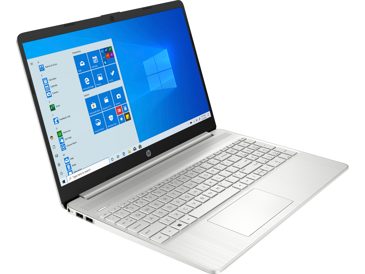 Laptop HP 15S-EQ2124NW 8GB/512GB Srebrny widok laptopa od góry