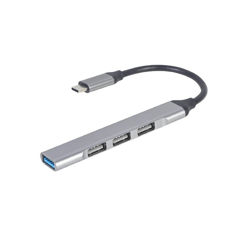 Hub USB Gembird UHB-CM-U3P1U2P3-02 4-portowy po skosie na białym tle