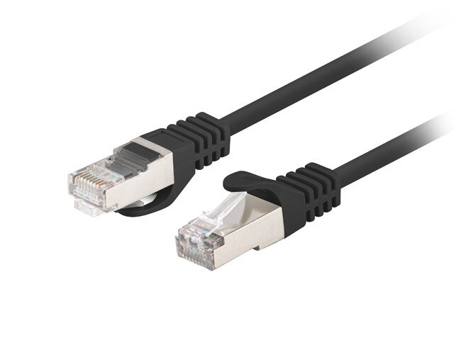 Patchcord Lanberg kat.6 FTP 5m czarny 10szt grafika przedstawiająca w przybliżeniu wtyki kabla